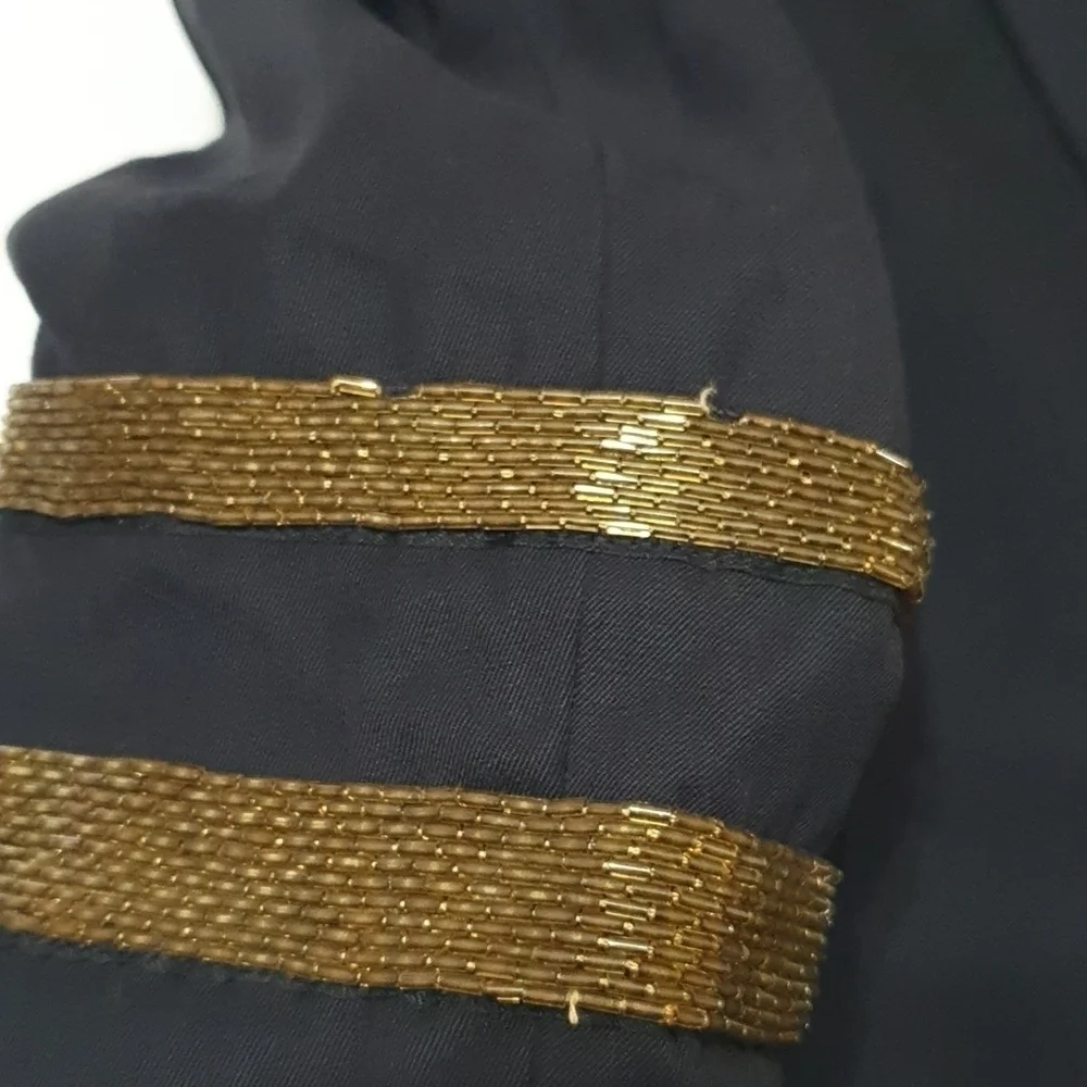 Escada 100% Wool Beaded Trim Coat
